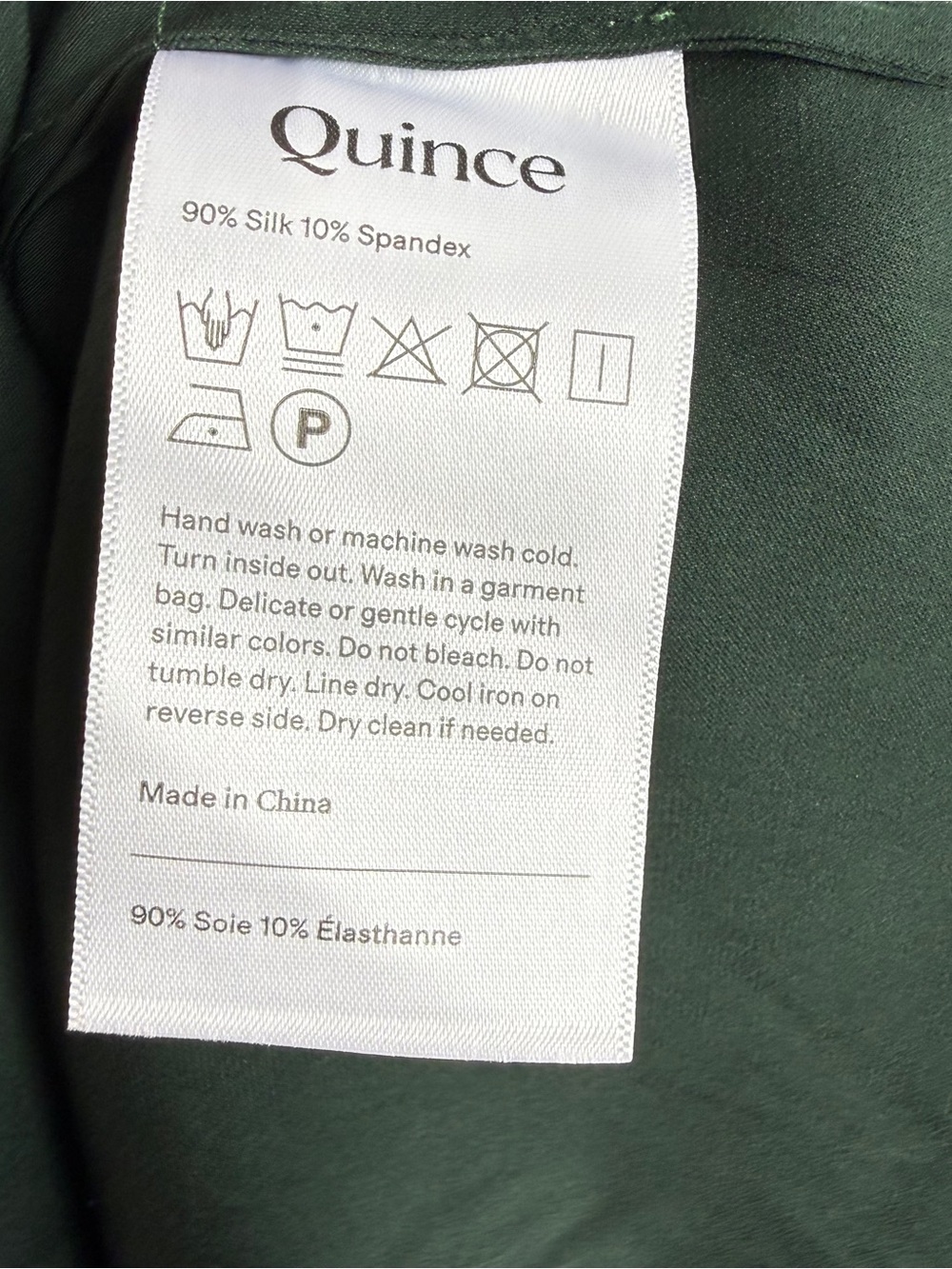 Quince Washable Silk Tiered Maxi Dress Dark Forest Green Size M V Neck Pockets - Picture 10 of 14